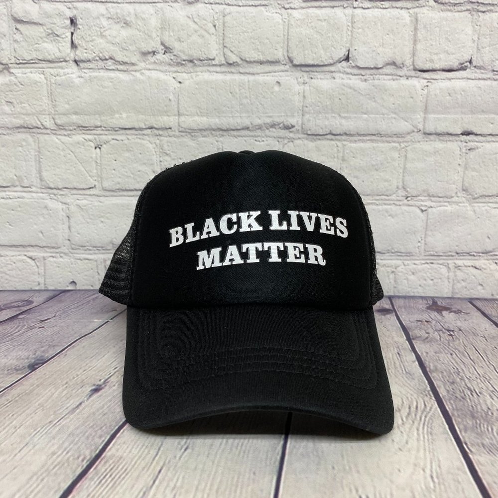 Black Lives Matter Trucker Hat Mesh Cap Snapback Black